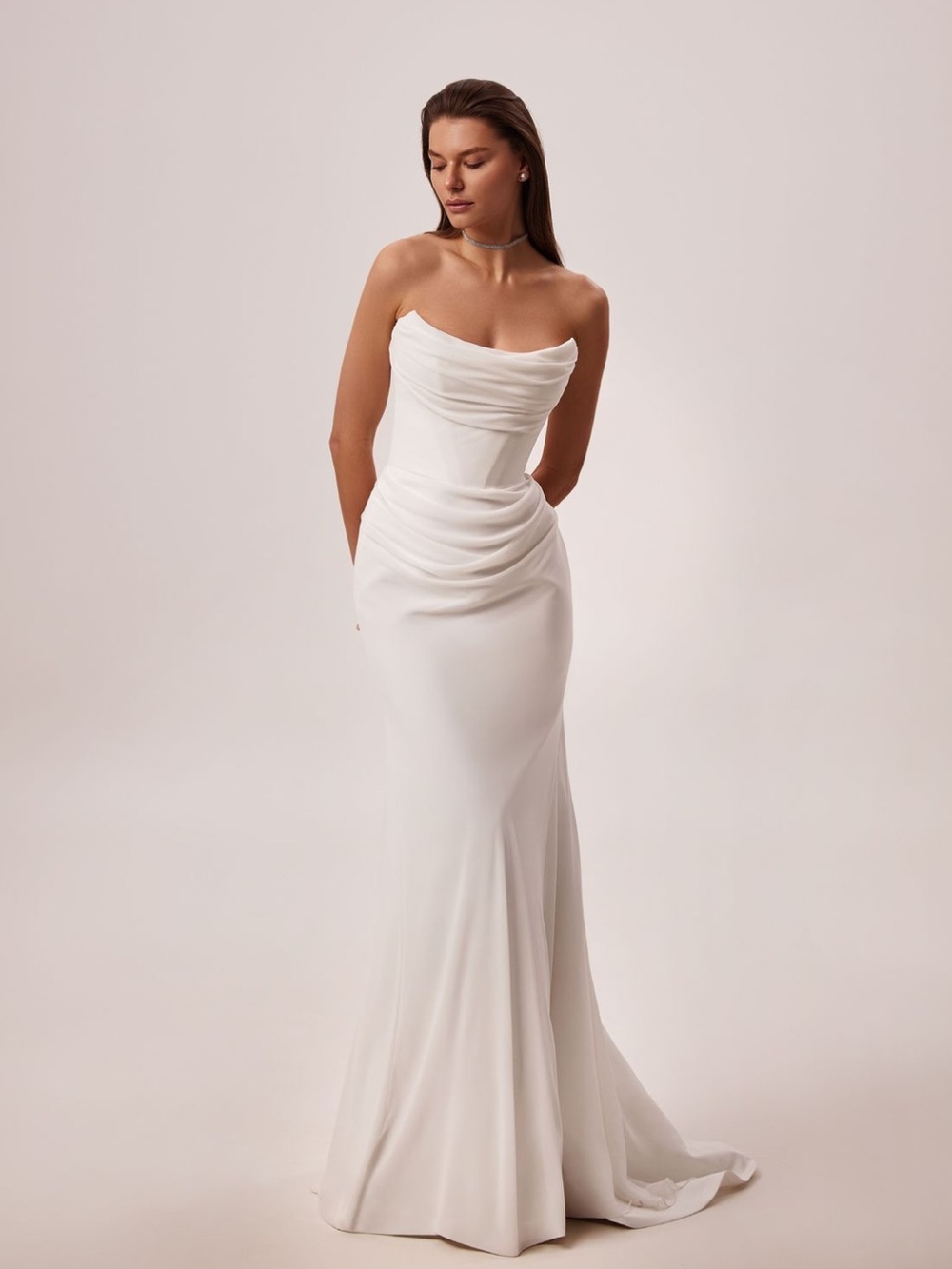 MillaNova Virgo Strapless White Gown